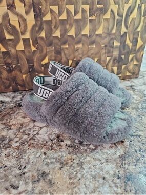 UGG Plush Shearling-Lined Slip-On in Charcoal Gray